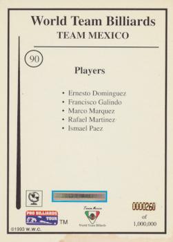 1993 Pro Billiards Tour #90 Team Mexico Back